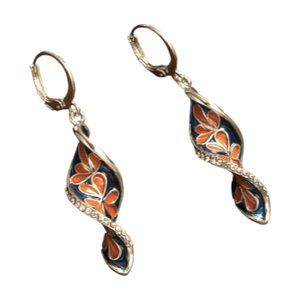 Floral Twist Drop Earrings NWOT